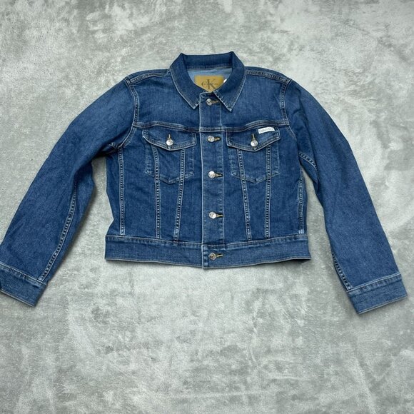 Calvin Klein Womens Denim Jacket Medium Blue d0162 - Picture 1 of 10